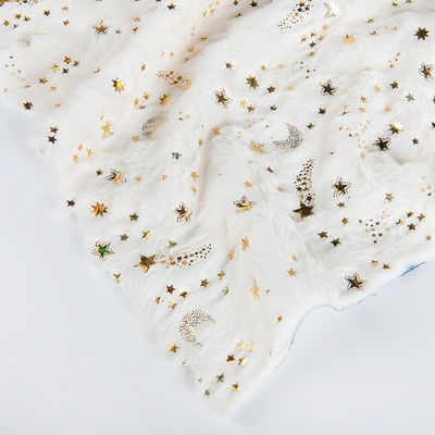 240gm 柔らかいポリエステル スター フィルム プリント ゴールド ブロンズ プルーシュ 織物 玩具を作る